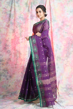 Load image into Gallery viewer, Magenta Handwoven Cotton Tant Saree
