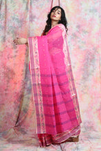 Load image into Gallery viewer, Hot Pink Handwoven Cotton Tant Saree
