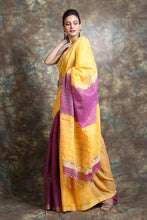 Load image into Gallery viewer, Yellow Blended Cotton Handwoven Soft Saree With Allover Sequen Work
