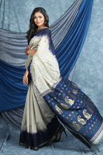 Load image into Gallery viewer, Off White Cotton Saree with Woven Pallu
