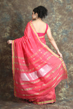 Load image into Gallery viewer, Pink Handloom Saree With Zari Weaving
