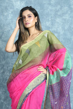 Load image into Gallery viewer, Pink Stripes Style Handloom Saree
