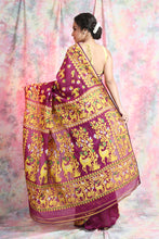 Load image into Gallery viewer, Magenta Allover Weaving Jamdani Saree
