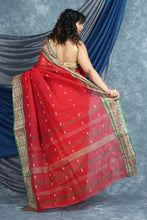 Load image into Gallery viewer, Apple Red Handwoven Cotton Tant Saree
