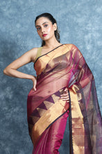 Load image into Gallery viewer, Pink Resham Handwoven Soft Saree With Zari Work
