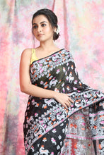 Load image into Gallery viewer, Black Allover Weaving Jamdani Saree
