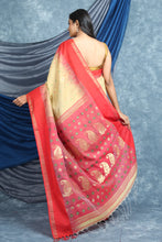 Load image into Gallery viewer, Beige Cotton Saree With Woven Pallu
