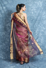 Load image into Gallery viewer, Pink Resham Handwoven Soft Saree With Zari Work
