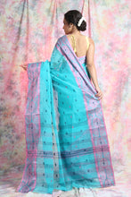 Load image into Gallery viewer, Deep SkyBlue Handwoven Cotton Tant Saree
