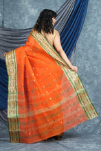 Load image into Gallery viewer, Orange Handwoven Cotton Tant Saree
