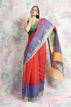 Load image into Gallery viewer, Red Stripes Style Handloom Saree
