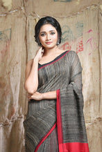 Load image into Gallery viewer, Grey Resham Handwoven Soft Saree With Allover Gheecha Woven
