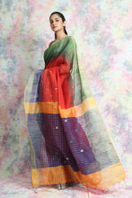 Load image into Gallery viewer, Red Stripes Style Handloom Saree
