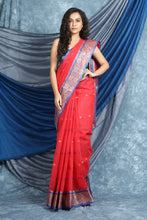 Load image into Gallery viewer, Cherry Pink Handwoven Cotton Tant Saree
