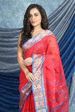 Load image into Gallery viewer, Cherry Pink Handwoven Cotton Tant Saree
