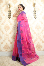 Load image into Gallery viewer, Pink Handwoven Cotton Tant Saree
