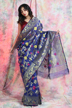 Load image into Gallery viewer, Royal Blue Allover Weaving Jamdani Saree
