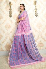 Load image into Gallery viewer, Mauve Jamdani With Allover Floral Weaving
