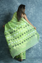 Load image into Gallery viewer, Light Green Jamdani Saree With Allover Butta
