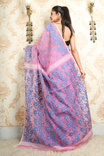 Load image into Gallery viewer, Mauve Jamdani With Allover Floral Weaving
