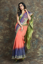 Load image into Gallery viewer, Peach Stripes Style Handloom Saree

