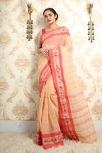 Load image into Gallery viewer, Beige Handwoven Cotton Tant Saree

