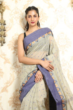 Load image into Gallery viewer, Beige Handwoven Cotton Tant Saree
