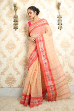 Load image into Gallery viewer, Beige Handwoven Cotton Tant Saree
