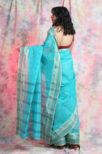 Load image into Gallery viewer, Light Sky Blue Handwoven Cotton Tant Saree
