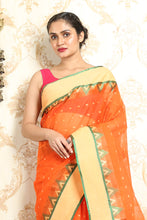 Load image into Gallery viewer, Orange Tant Saree With Temple Border
