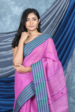 Load image into Gallery viewer, Rouge Pink Handwoven Cotton Tant Saree
