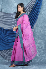 Load image into Gallery viewer, Rouge Pink Handwoven Cotton Tant Saree
