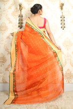 Load image into Gallery viewer, Orange Tant Saree With Temple Border
