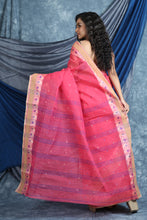 Load image into Gallery viewer, Rose Pink Handwoven Cotton Tant Saree
