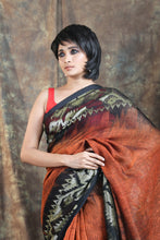 Load image into Gallery viewer, Light Brown Lilen Saree With Weaving Border
