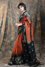 Load image into Gallery viewer, Light Brown Lilen Saree With Weaving Border
