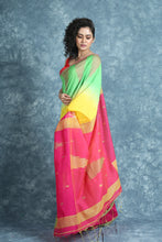 Load image into Gallery viewer, Temple Style Yellow Ikkat Handloom Saree
