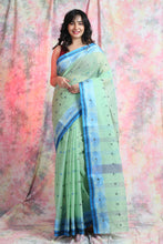 Load image into Gallery viewer, Sea Green Handwoven Cotton Tant Saree
