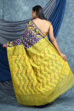 Load image into Gallery viewer, Blue &amp; Yellow Allover Jamdani Saree
