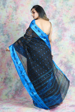 Load image into Gallery viewer, Black Handwoven Cotton Tant Saree
