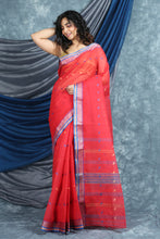 Load image into Gallery viewer, Peach Colour Handwoven Cotton Tant Saree
