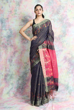 Load image into Gallery viewer, Indigo Blue Tissue Saree With Allover Zari Weaving

