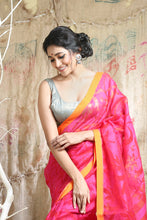 Load image into Gallery viewer, Red Matka Handwoven Soft Saree With Allover Weaving

