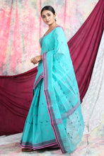 Load image into Gallery viewer, Sky blue  Handwoven Cotton Tant Saree
