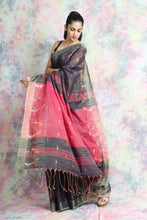 Load image into Gallery viewer, Indigo Blue Tissue Saree With Allover Zari Weaving
