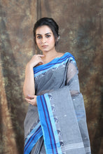 Load image into Gallery viewer, Greay Handwoven Cotton Tant Saree
