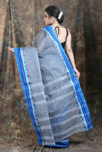 Load image into Gallery viewer, Greay Handwoven Cotton Tant Saree
