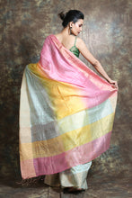 Load image into Gallery viewer, Multicolor Matka Handwoven Soft Saree With Allover Multicolor &amp; Pallu
