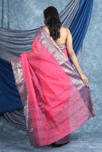 Load image into Gallery viewer, Pink Handwoven Cotton Tant Saree
