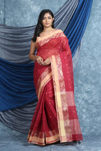 Load image into Gallery viewer, Peach Handwoven Cotton Tant Saree

